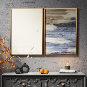 Modern Simple Light Luxury Hanging Painting Decorative Painting Abstract Painting Art Painting 3d model