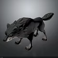 Fantasy Gray Wolf Character With Sharp Fangs And Detailed Fur In Crouching 3D Pose