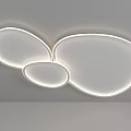 Modern Two Oval Ceiling Lights With Soft White Lighting And Sleek Design On Ceiling 3d model