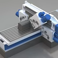 Industrial Milling Machine With Precision Worktable Blue White Design And Control Panel