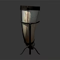 Horn Shaped Commercial Equipment White Body Black Rim With Metal Stand And Red String