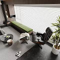 Spacious Modern Open Plan Living And Dining Room With Luxury Wood And Marble Interior Design