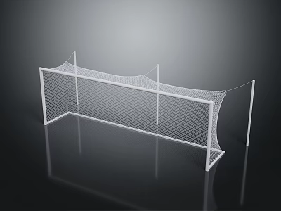 High Quality Soccer Goal With White Frame And Net As Sports Training Equipment 3d model