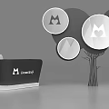 Business Card Design With White M Logo Heart Icon And Tree Structure