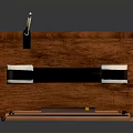 Vintage Electronic Radio with Wooden Case Tuning Knobs and Retro Antenna Design