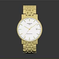 Elegant Gold TISSOT Watch With White Dial And Metal Bracelet Design