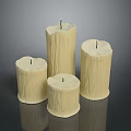 Handcrafted Wooden Candles With Natural Texture And Various Sizes For Home Decor