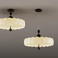 Modern Ceiling Lights With Two White Petal Shaped Shades And Black Base