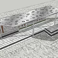 Modern gallery simple leisure hall 3d model