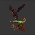 Vibrant Fantasy Animal 3D Models Featuring Mythical Bird Dragon And Small Creatures