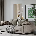 Modern double sofa multiplayer sofa 3d model