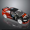 Black And Red Racing Car Model With ADVAN Logo Aerodynamic Body And Sporty Stickers