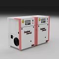 Gardner Denver Industrial Compressor Systems With Dual Units Warning Signs And Control Panels