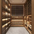 Modern Wine Cellar Interior Design With Wooden Racks Glass Doors And Wine Bottles