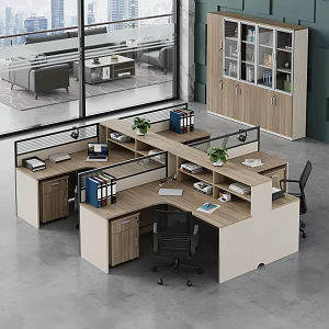 Modern Office Desk and Chair Office Desk and Chair Combination Office Staff Desk and Chair Staff Desk and Chair Public Office Area Office Card 3d model