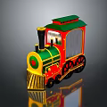 Vibrant Retro Style Toy Train With Colorful Design