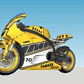 Yellow Yamaha 70 Sport Motorcycle with Racing Design and Brand Logo