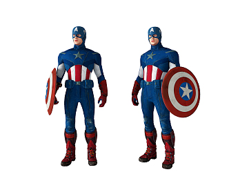 Modern game character Captain America 3d model