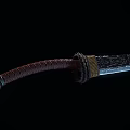 Traditional Handcrafted Weapon Knife with Intricate Carved Steel Blade and Leather Wrapped Handle