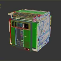 Modern Computer Server Unit With Metal Casing Digital Display And Control Buttons