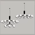 modern ball chandelier 3d model