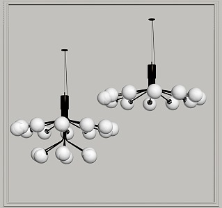 modern ball chandelier 3d model