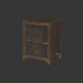 Industrial Style Entryway Console Cabinet With Metal Mesh Doors And Wooden Frame