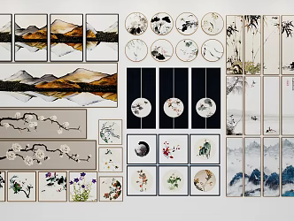 New Chinese Plant Painting Decorative Painting 3d model