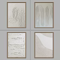 Textured Minimalist Wall Art In Neutral Tones With Wooden Frame And Abstract Lines