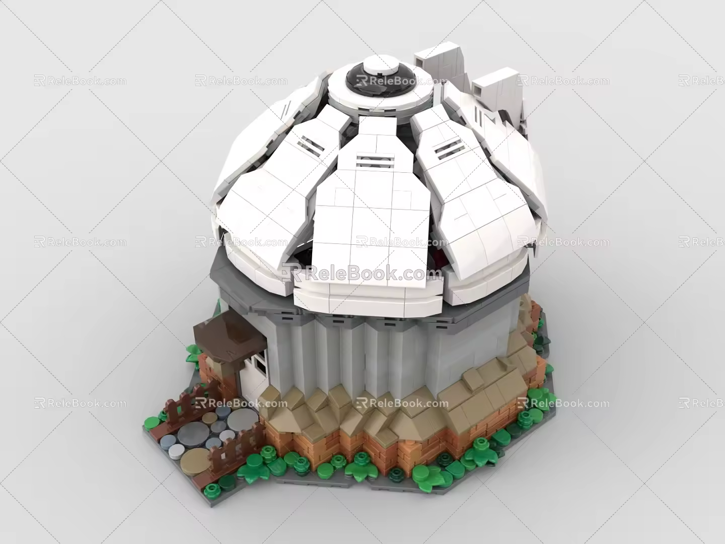 LEGO Toy Building Blocks Observatory Space Telescope Astronomical Telescope 3d model