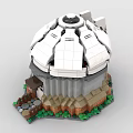 LEGO Toy Building Blocks Observatory Space Telescope Astronomical Telescope 3d model