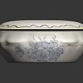 Elegant Porcelain Dinnerware Set with Blue and White Floral Pattern Lid and Scalloped Edge Design