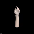 Realistic Human Hand and Arm with Slightly Curved Fingers Against Gray Background