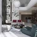 Modern Duplex Living Room With Staircase And Elegant Decor