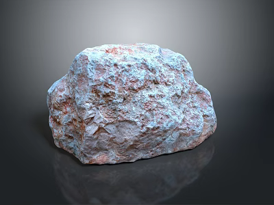 Natural Stone Material With Rough Surface Texture And Natural Multicolor Organic Patterns 3d model