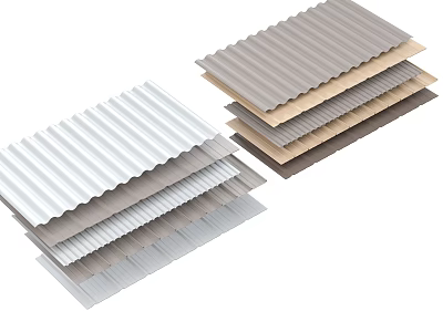 Various Textured Wall Panels In White Gray Brown Colors Stacked For Interior Design 3d model