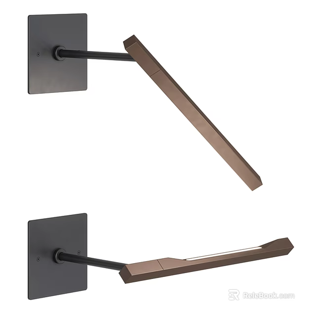 Modern Minimalist Wall Sconce With Wooden Arm And Metal Base For Home Lighting 3d model 