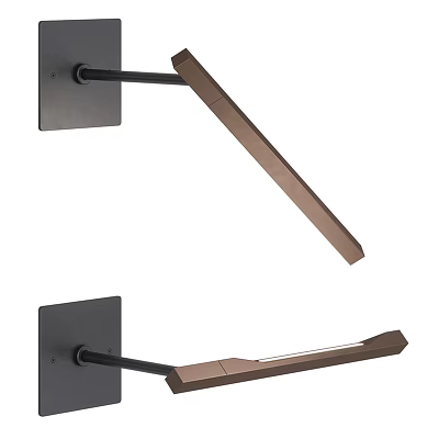 Modern Minimalist Wall Sconce With Wooden Arm And Metal Base For Home Lighting 3d model