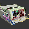 White Medical Device Monitor With ECG Waveform Display Screen Buttons Knobs And METRON Brand