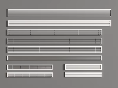Modern Air Conditioner Vents With Various Grille Designs And Sleek Styles 3d model