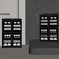 Poliform Black Display Cabinets With Plates And Wine Glasses In Modern Interior