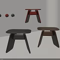 Modern Style Stools In Red Black And Brown Colors With Simple Design