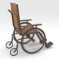 Vintage Wooden Wheelchair With Classic Design And Large Spoked Wheels