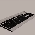 Modern Computer Keyboard With Full Size Black Keys Silver Frame And Comfortable Layout