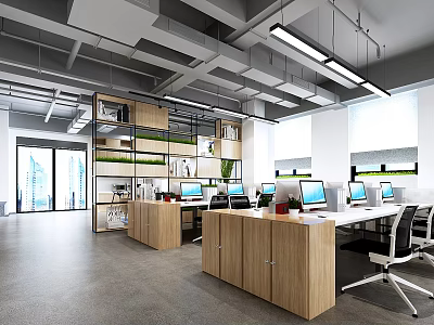 Industrial LOFT Public Office Area Office Area Space 3d model