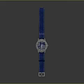 Stylish Blue Strap Wristwatch With Round Dial And Metal Buckle Design