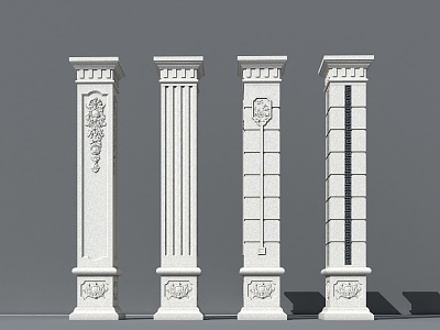 Columns New Chinese Style Columns Chinese Style Columns European Style Columns 3d model