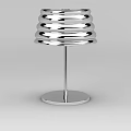 Modern Chrome Table Lamp with Layered Ring Shade and Circular Base Design 3d model