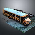 Bus School Bus Van Box Bus Tourist Bus Coach 3d model