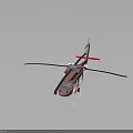Pink And White Helicopter With Large Rotors 3D Model On Black Background With Reflection